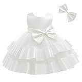 IBTOM CASTLE Abiti da damigella d onore per ragazze Bambino Bambino Fiore Ragazza Vestito senza maniche Bowknot Tulle Tutu Battesimo Matrimonio Pageant Festa di Compleanno Da Sera Formale Prom