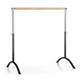 KLAR FIT Klarfit Bar Lerina - Sbarra Danza Classica, per Casa, Indipendente, Libera Installazione, Portatile, in Acciaio, 110 x 113 cm, Altezza Regolabile, Diametro 38 mm, Nero