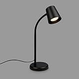 BRILONER - Abat jour da comodino, Lampada da comodino, lampada da scrivania orientabile, lampada scrivania, lampada da tavolo GU10 con interruttore a cavo, lampada da lettura, nero