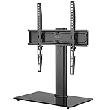 BONTEC Supporto da Tavolo per TV da 26-55 Pollici, Regolabile in Altezza e Girevole Piedistallo per TV Max VESA 400x400 mm, che Regge fino a 45 kg