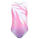 Ragazze Ginnastica Leotards Body Danza Claasica Balletto Ginnastica Artistica per Bambina Senza Maniche per Bambini Rosa 6-8 Anni