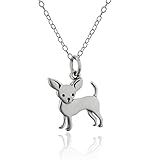 FashionJunkie4Life Collane in argento Sterling 3D con razza di cane, Argento sterling