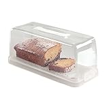 Snips - Porta plumcake - Contenitore rettangolare in plastica per pagnotta con chiusure di sicurezza - 34,4 x 14,8 x 14,2 cm, prodotto in Italia - 0% senza BPA e ftalati, bianco